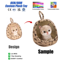 Peluche personnalisée chat mignon, lit pour chat, animal en peluche, chaton doux, jouets Kawaii, cadeaux pour enfants, décoration de chambre, doublure en maille, vente en gros OEM
