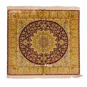 Yuxiang 6 * 6ft vuông handmade lụa Thảm Thổ Nhĩ Kỳ thảm lụa thiết kế cổ điển Antique handmade lụa Phương Đông thảm