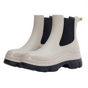 Botas de Lluvia de Moda para Mujer, con Punta de Acero, Ligeras, Impermeables, Antideslizantes, Botas de Nieve de PVC - Product Image 4