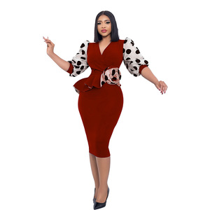 Chiffon Pencil Dress - Elegant Long Sleeve Summer Style