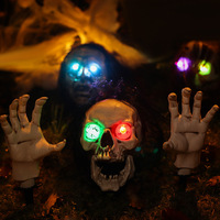 Ensemble de décoration réaliste Halloween Ghost Festival Squelette au sol et ornement de corps humain en plastique brillant Fournitures de fête