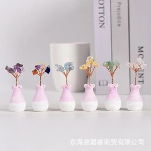 Mini bonsái de cristal, florero ornamental hecho a mano, estilo moderno y sencillo para sala de estar, dormitorio, oficina, decoración de escritorio - Product Image 5