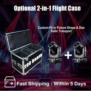 Avastron Beam 200W LED Sharpy Moving Head Light Gobo Prism RGB Halo Ring DMX512 Estroboscópico con Flight Case para Bodas, Fiestas y Escenarios - Product Image 5