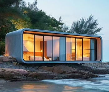 Modern Apple Cabin Shaped Tiny House - Prefabricated Space Capsule Shelter with Solar Ready