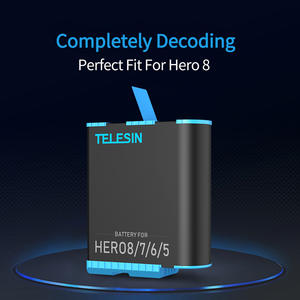 Batterie Telesin compatible avec <span class=keywords><strong>GoPro</strong></span> <span class=keywords><strong>Hero8</strong></span>/7, entièrement décodée, sans pop-up, grande capacité, batterie <span class=keywords><strong>GoPro</strong></span> 5/6 - Product Image 2