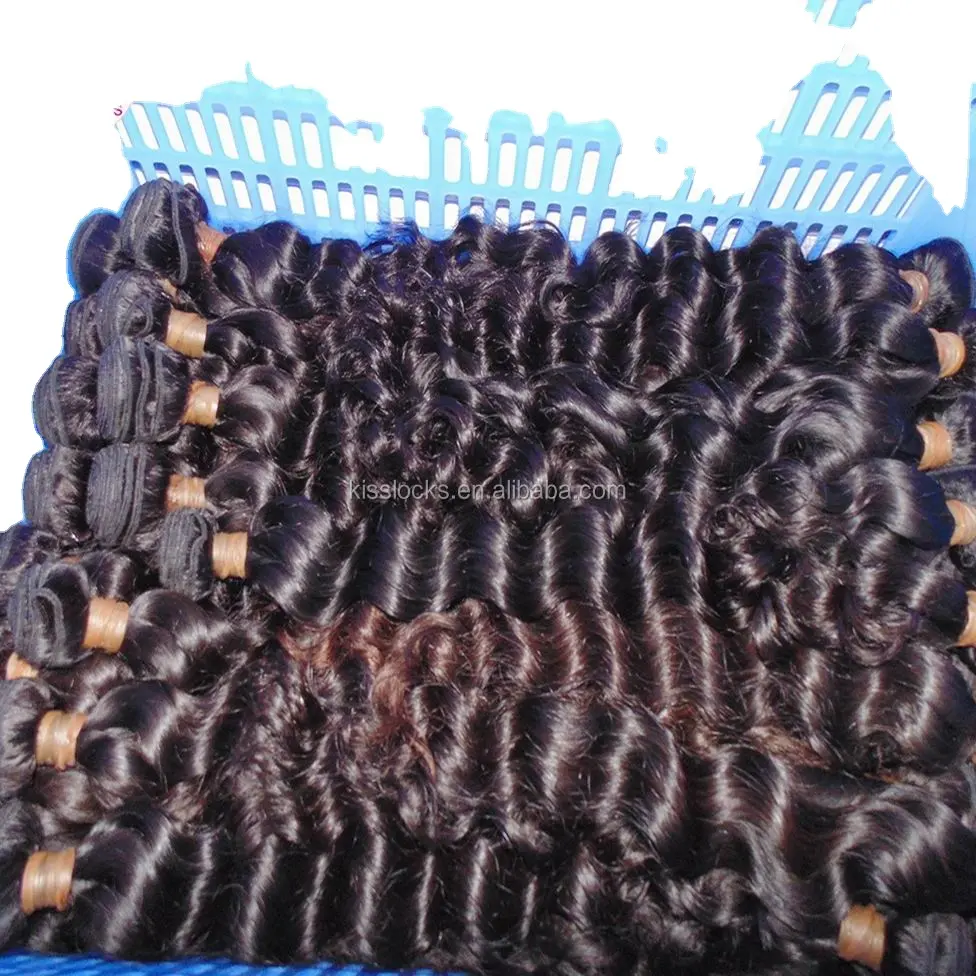 より高いレベル10Aカンボジアの生の未処理の深い波の新しい人間の髪の毛の束バルクトロピカル縫い付け