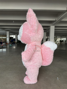 Costume gonfiabile su misura rosa cartone animato volpe mascotte personaggio di carnevale per adulti festa Cosplay peluche vendita vestito personaggio - Product Image 4