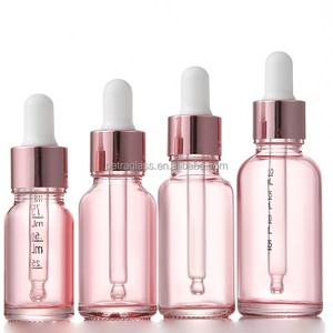 10ml 15ml 30ml 50ml 100ml cosmetici di vetro di colore <span class=keywords><strong>rosa</strong></span> bottiglia essenza del viso su misura di lusso vuoto contagocce - Product Image 5