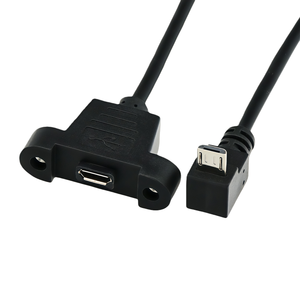 Câble d'extension de charge de données Micro USB mâle vers femelle à montage sur panneau avec vis de verrouillage, gaine en PVC et blindage tressé pour appareil photo et ordinateur - Product Image 4