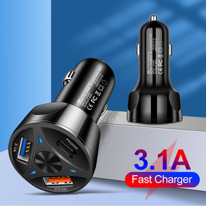Chargeur de voiture avec fonction 3-en-1 PD QC3.0, 3 ports USB, charge rapide avec indicateur LED pour téléphone et tablette - Product Image 6