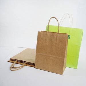 Bolsas de Papel Kraft Reciclado Marrón y Blanco de 120g con Asa Larga para Envasado de Alimentos, Personalizables con Logotipo OEM/ODM - Product Image 5