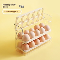 Boîte de rangement pour œufs en plastique pour la porte latérale du réfrigérateur de cuisine, avec couvercle à bascule automatique, pour conserver les aliments frais, boîte de rangement pour œufs