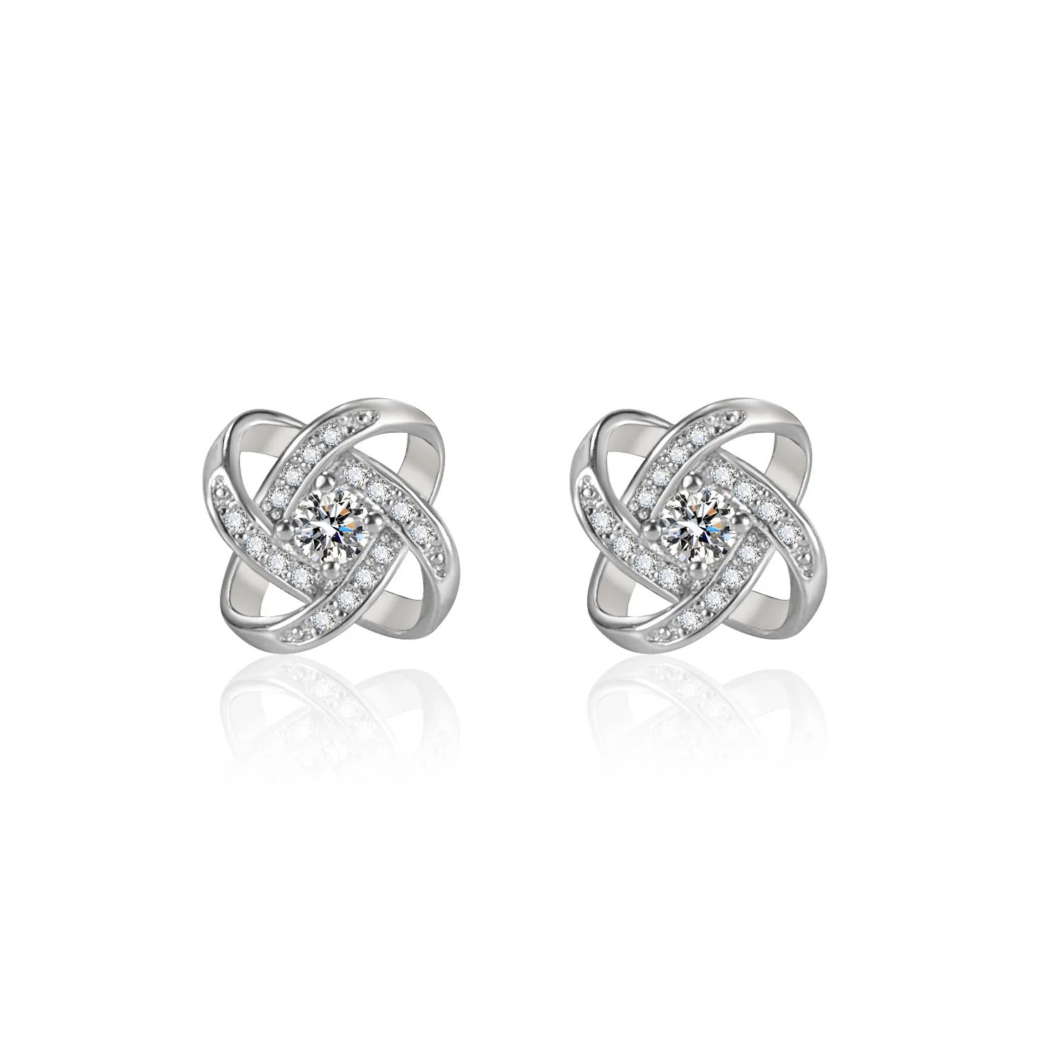 White gold stud earrings