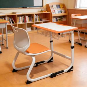 Escritorios y Sillas Estilo Francés en Naranja y Blanco para Estudio, Cursos de Formación Escolar e Instituciones de Tutoría - Product Image 5
