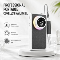Perceuse à ongles portable sans fil 40000 tr/min, polisseuse à ongles USB avec coque en cuir, accessoires professionnels pour ongles en gel
