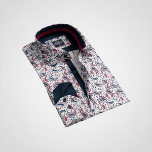 Camisa de Vestir Casual con Diseño Paisley, 100% Algodón, Alta Calidad, Manga Corta, Camisa de Primavera para Hombre - Product Image 2
