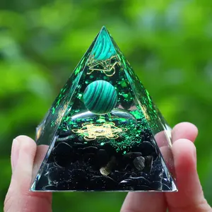 Crystal Stones Pyramid Energy Generator Natural Amethyst Peridot Reiki Chakra Meditation Tool Indoor Decoration Holiday Gift