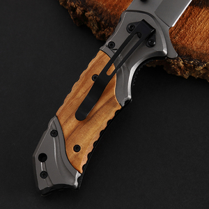 Couteau pliant Bochen X49 avec manche en bois d'olivier, lame à pointe tombante, couteau de poche pour la randonnée, le camping, la chasse, EDC - Product Image 4