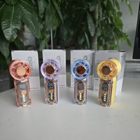 Mini ventilateur portatif USB rechargeable avec éclairage LED, longue autonomie et puissance turbo