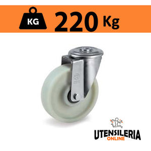 Rueda monolítica de fibra de vidrio 68FV con soporte NL y orificio de 220Kg - Product Image 1
