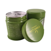 Boîtes de Matcha en fer blanc 30-40G en gros avec couvercle à vis hermétique autocollants d'étiquette personnalisée pour l'emballage en métal alimentaire de poudre de café Latte