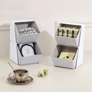 Multi Functions Two Layers Storage Rack Office Storage <b>Box</b> Plastic Drawer <b>Tea</b> Bag Snack Storage <b>Box</b> for Household - Product Image 2