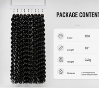 Cheveux synthétiques bouclés longs style italien pour tresses au crochet, lot de 8 pièces, pour femmes africaines, européennes et américaines