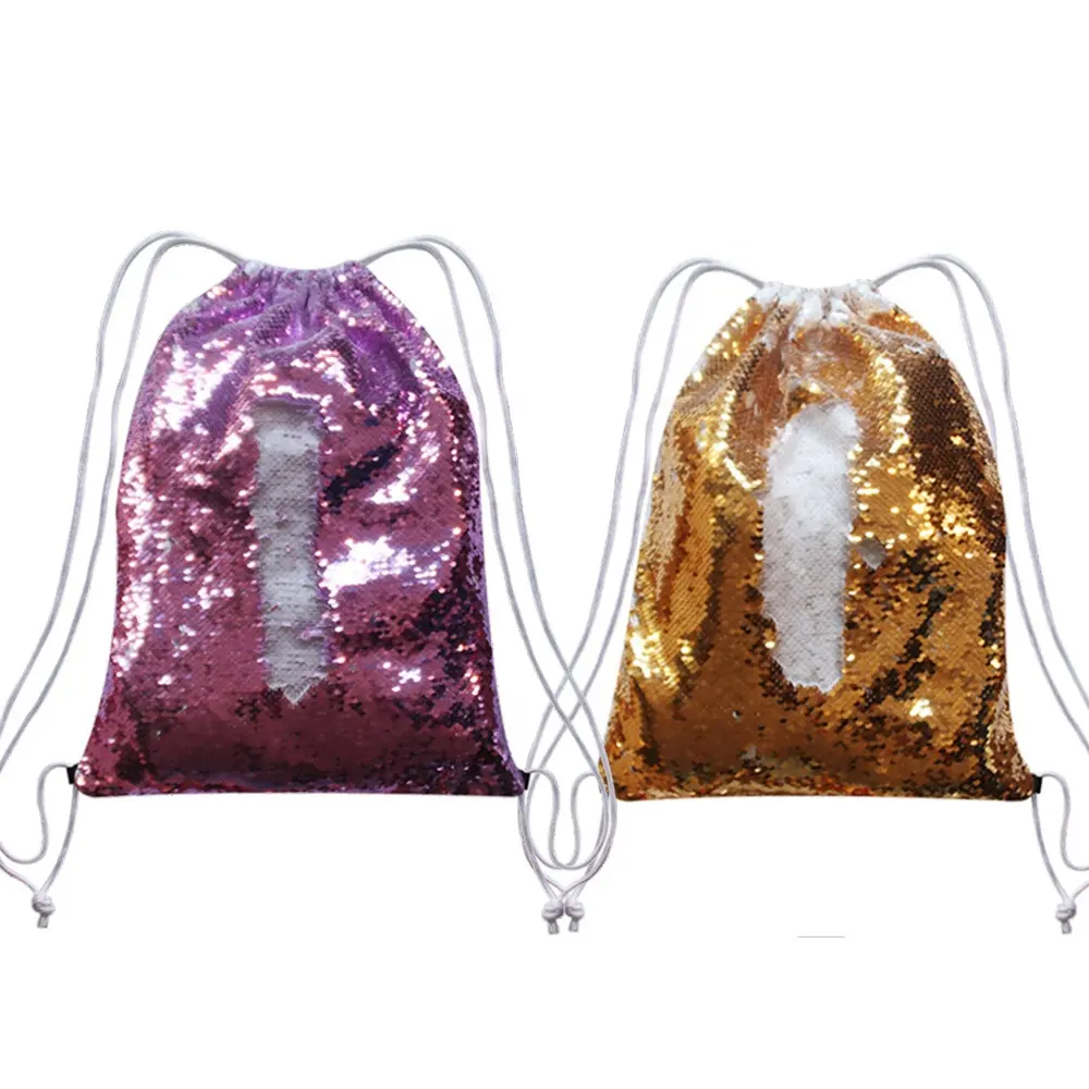 45*35cm Fashion Purple Sublimation Sequin Bag Blanks Backpack Custom Shoulder Bag