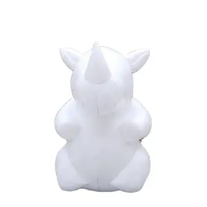 Giant inflatable handicrafts simulation rhinoceros for outdoor advertising huge inflatable white mascot model