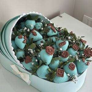 Caja de Regalo Rígida de Cartón con Diseño de Chocolate y Fresa, Cesta para Bebés, para Empacar Alimentos, con Laminado Mate para Sushi y Gelatina - Product Image 4