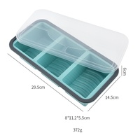 Boîte de conservation compartimentée en silicone avec couvercle, compatible micro-ondes, sans BPA, récipient de stockage alimentaire, 3 compartiments, résistant au congélateur