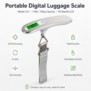 High-End Stainless Steel LCD Display Handheld Hanging 50kg Electronic Portable Luggage Weight <b>Scale</b> for Traveler Bag - Product Image 4