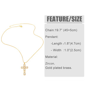 MIENTER 2024 neue Anhänger für Halsketten Messing handgefertigt Kreuz Kristall Stein Kreuz Anhänger Halskette Schmuck - Product Image 2