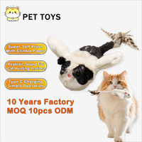 Jouet pour chat en peluche super doux, rechargeable, mignon et classique, avec chargement Type C, mouvements aléatoires, anti-ennui, résistant aux morsures multiples