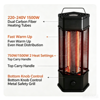 Chauffage d'appoint portable le plus vendu 220-240V 1500W à infrarouge lointain pour usage intérieur, patio, magasin, maison, personnalisation complète prise en charge