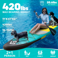 Fabrication en Chine SUP personnalisé Double couche 11 '* 33 ''* 6'' Stand up Paddle Board gonflable Sup Board eau surf sève
