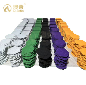 Tự dính bán buôn cảm thấy tường cách âm Bảng trang trí <span class=keywords><strong>Polyester</strong></span> hình lục giác tấm âm thanh - Product Image 6