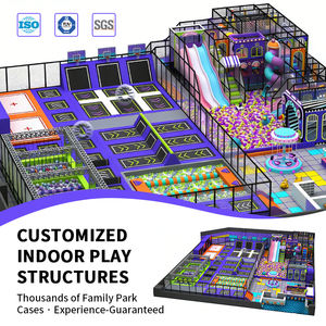 Taman Trampolin Neon, Lapangan Bermain Dalam Ruangan dengan Kolam Bola, Perosotan, dan Dinding Panjat untuk Pusat Hiburan Anak-Anak - Product Image 3
