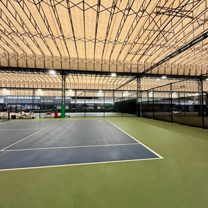Campo da Padel Panoramico Coperto Resistente alle Intemperie con Tetto in Acciaio e Pannelli in Vetro Completi per Sport all'Aperto - Product Image 1