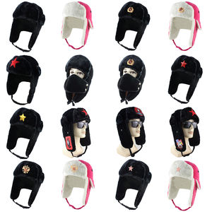 Mujeres Hombres Gorros cálidos Espesar <span class=keywords><strong>Ushanka</strong></span> Ciclismo Orejeras Sombrero ruso Invierno al aire libre Insignia soviética Trooper Sombreros Sombrero Proveedor - Product Image 5