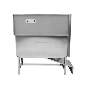 Station de lavage pour chiens professionnelle en acier inoxydable, baignoire de toilettage pour chiens, panneau antidérapant avec douchette - Product Image 2