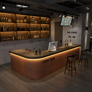 Bàn quầy bar phong cách công nghiệp có thể tùy chỉnh cho nhà bếp, quán cà phê, quán trà, nhà hàng, quầy lễ tân khách sạn, phòng khách, phòng ăn - Product Image 1