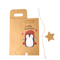 Boîtes cadeaux en papier pour bonbons de Noël en gros, boîtes d'emballage pour biscuits de Noël en kraft avec étiquettes étoiles pour les fêtes