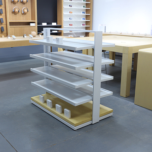 Soporte de exhibición de <span class=keywords><strong>centro</strong></span> de tienda de 4 estantes, estantes de Venta caliente, estantes de exhibición extraíbles con marco de hierro, soporte de góndola de tienda - Product Image 3