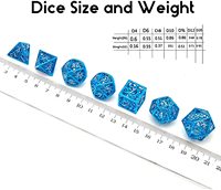Dragon solide et donjon métal creux dnd chargé rpg jeu de dés personnalisé ragon et donjon dés en métal dés creux bleus
