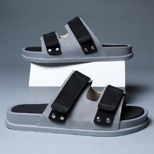 Sandales de sport pour hommes à fermeture Velcro, claquettes d'extérieur à plateforme épaisse pour le printemps/été - Product Image 1
