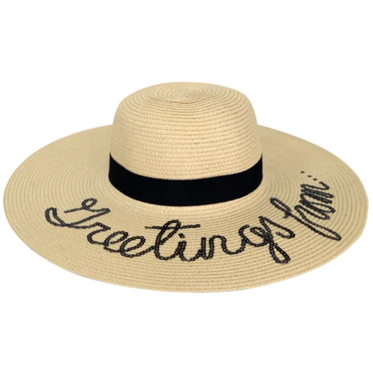 หมวกกันแดดใส่ได้ทั้งชายและหญิง50 + หมวกฟางปีกกว้างพับได้สำหรับท่องเที่ยวชายหาด