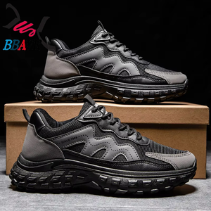 Zapatos Casuales de Hombre al por Mayor con Suela Gruesa de Malla y Diseño de Neumático, Negros, Transpirables, Antideslizantes para Uso Diario en Primavera y Otoño - Product Image 6