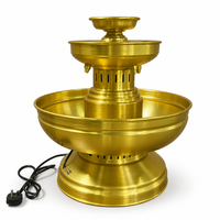 Fontaine à boissons dorée pour fête, finition or brossé, distributeur électrique de sangria et de punch à 3 niveaux pour fête d'anniversaire