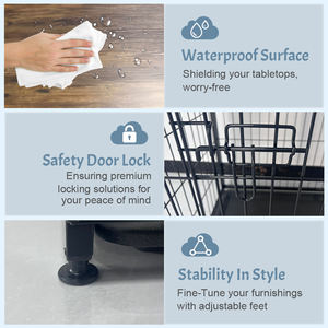 <span class=keywords><strong>Vintage</strong></span> Houten Hondenhok Kennel Binnenshuis Met Plastic Dienblad Dierenhuizen Meubels Hondenkooi Krat - Product Image 3